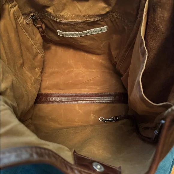 Rough & Tumble large 7 Pocket Leather Tote Bag - Picture 3 of 7